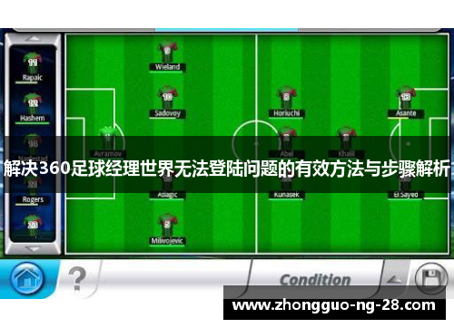 解决360足球经理世界无法登陆问题的有效方法与步骤解析